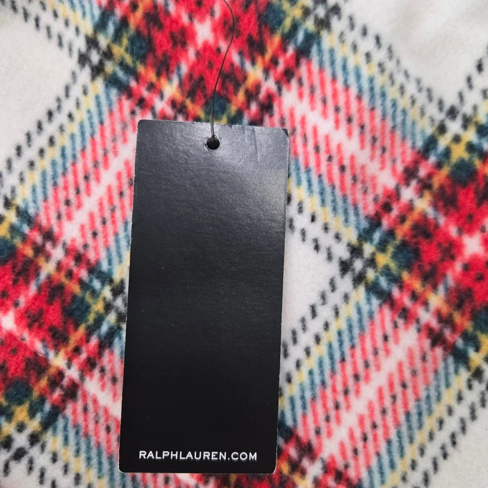 Lauren Ralph Lauren Ivory Red Green Tartan Plaid Fleece Pajama Set Size XL NWT